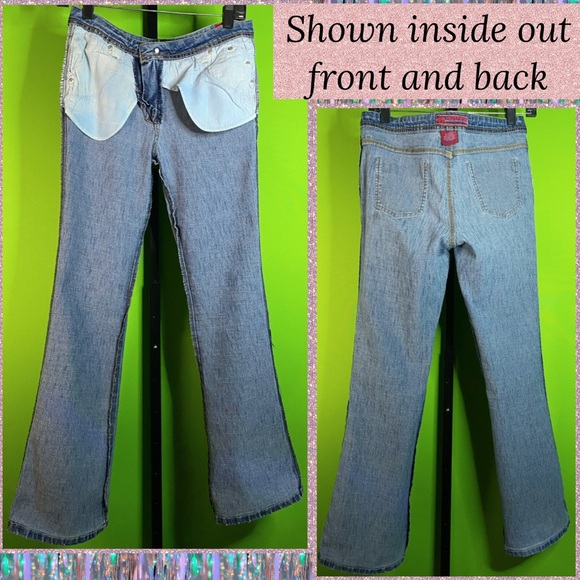 VINTAGE Y2K/90S HOT KISS BOOTCUT JEANS EXC COND SZ 9 back to school cool - Picture 8 of 13